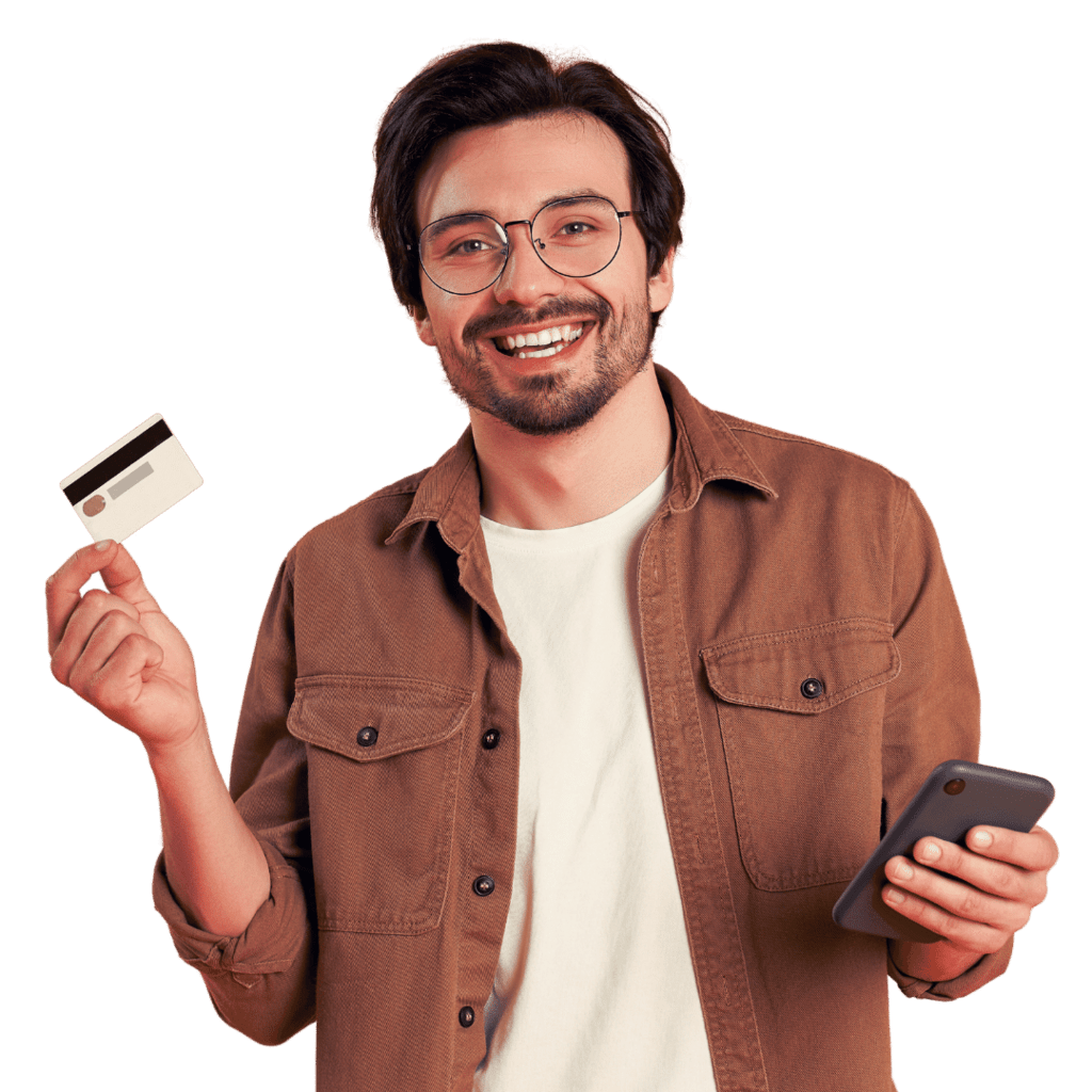 debt consolidation man with credit card