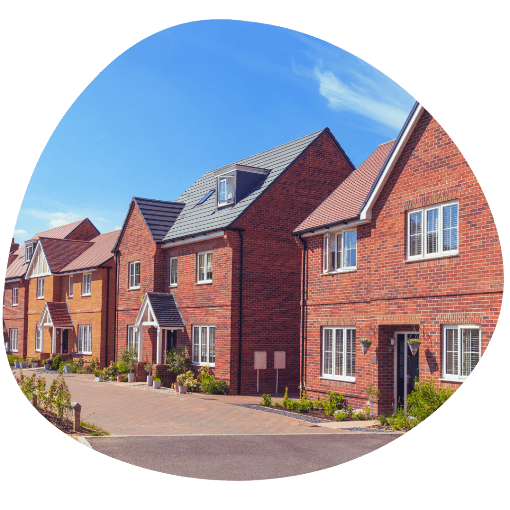 row of new build houses on an estate