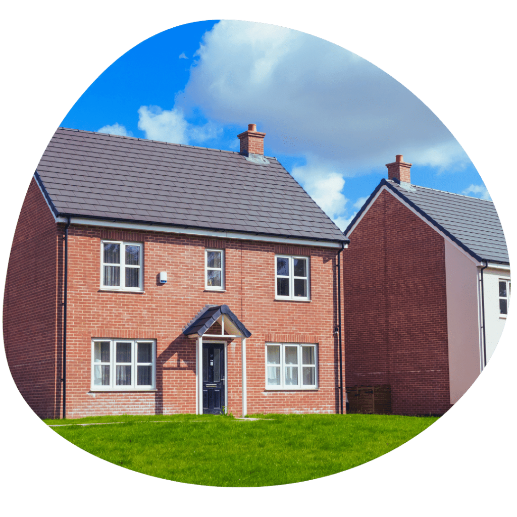 two new build homes next to each other