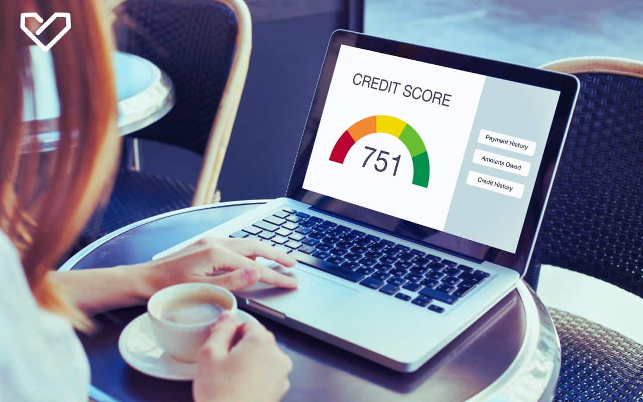 woman checking credit score